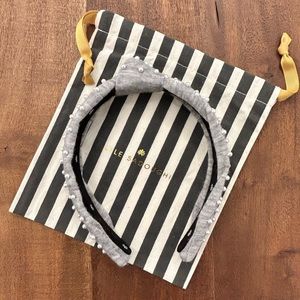 Lele Sadoughi Grey Cardigan Slim Knotted Pearl Headband